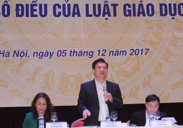 Thứ trưởng Bộ Giáo dục và Đào tạo Nguyễn Hữu Độ điều hành hội thảo (ảnh Trinh Phúc). Thứ trưởng Bộ Giáo dục và Đào tạo Nguyễn Hữu Độ điều hành hội thảo (ảnh Trinh Phúc).