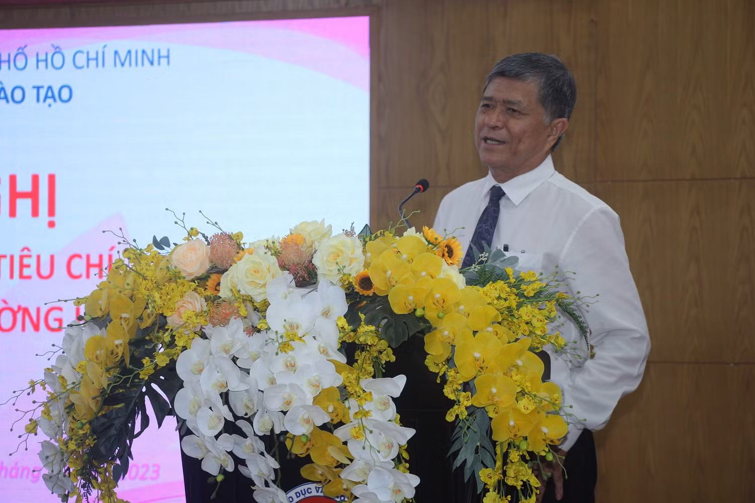 Ông Nguyễn Văn Hiếu - Giám đốc Sở Giáo dục và Đào tạo Thành phố Hồ Chí Minh phát biểu (ảnh: V.D)