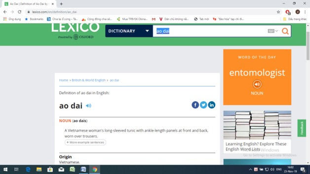 Ảnh chụp màn hình Lexico.com