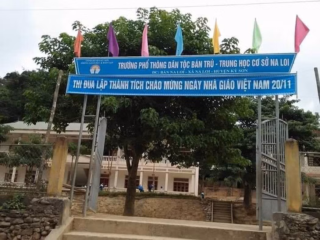 Trường Phổ thông Dân tộc bán trú – Trung học cơ sở Na Loi huyện Kỳ Sơn, tỉnh Nghệ An (ảnh CTV)