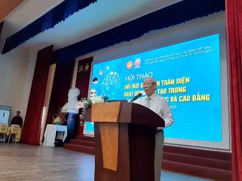 Giáo sư Trần Hồng Quân, Chủ tịch Hiệp hội các Trường Đại học, Cao đẳng Việt Nam (ảnh: P.L)