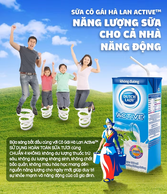 Sữa tươi Cô Gái Hà Lan Active TM. Sữa tươi Cô Gái Hà Lan Active TM.